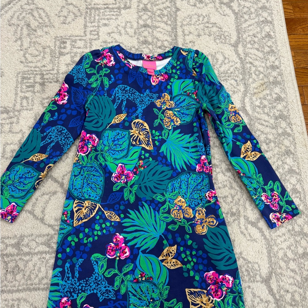 Lilly Pulitzer Kids Dress in Blue with Pink and Green Floral